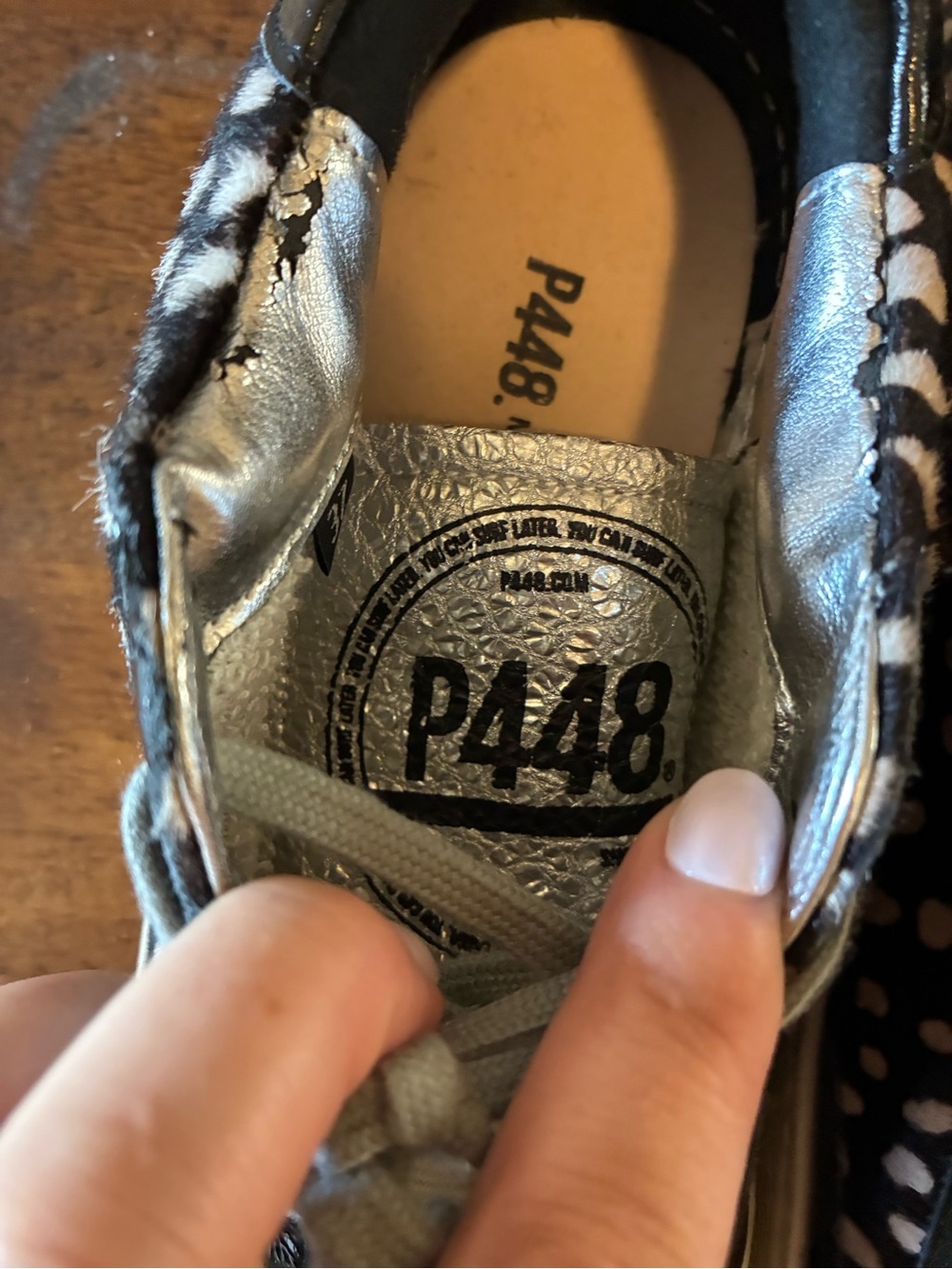 P448 John Spotted Calf Hair Leather Sneakers EU 37 Animal Print made in Italy - Picture 3 of 9